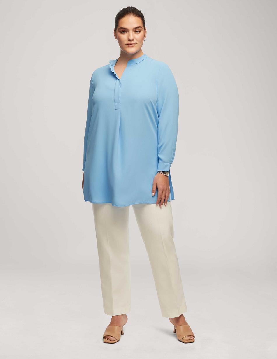 Grande Taille Anne Klein Long Sleeve Popover Blouse   | HFA-5501839